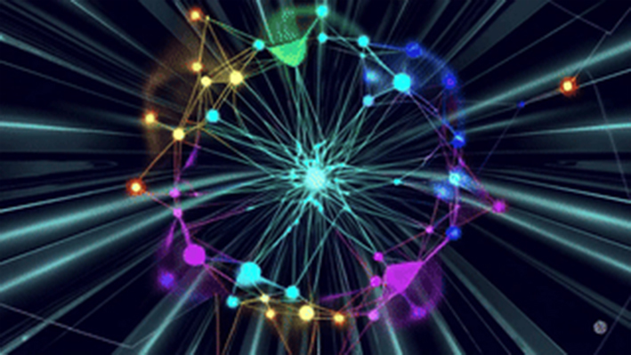 Abstrakte Grafik zur Visualisierung von Künstlicher Intelligenz und Netzwerksicherheit – Symbol für den Schutz sensibler Gesundheitsdaten bei Consily gemäß DSGVO und BfArM-Richtlinien. Abstract graphic visualizing artificial intelligence and network security – representing the protection of sensitive health data at Consily in compliance with GDPR and BfArM guidelines.